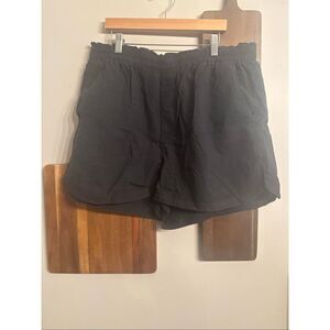 Madewell Black Cotton Pull-On Stretch Elastic Waist Chino Shorts Size Large